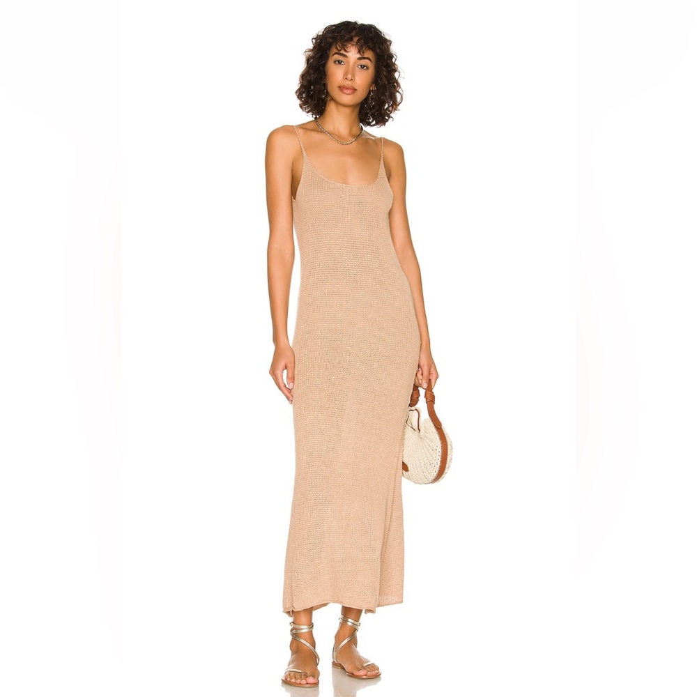 Onia Sweater Maxi Dress in Tan from Revolve